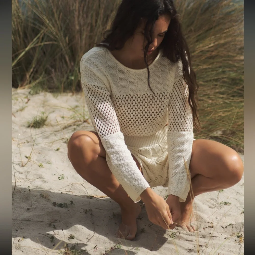 Crochet top sweater